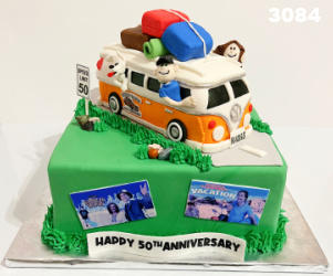 vw van with people and dog